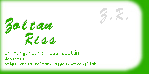 zoltan riss business card